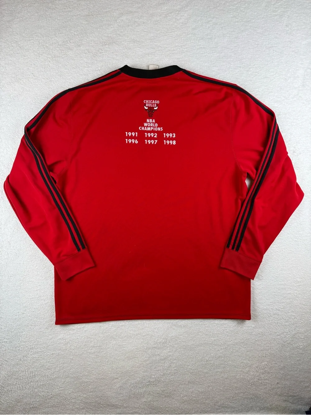 Vintage 90s Adidas Chicago Bulls Championship Long Sleeve Sweatshirt Mens 2XL